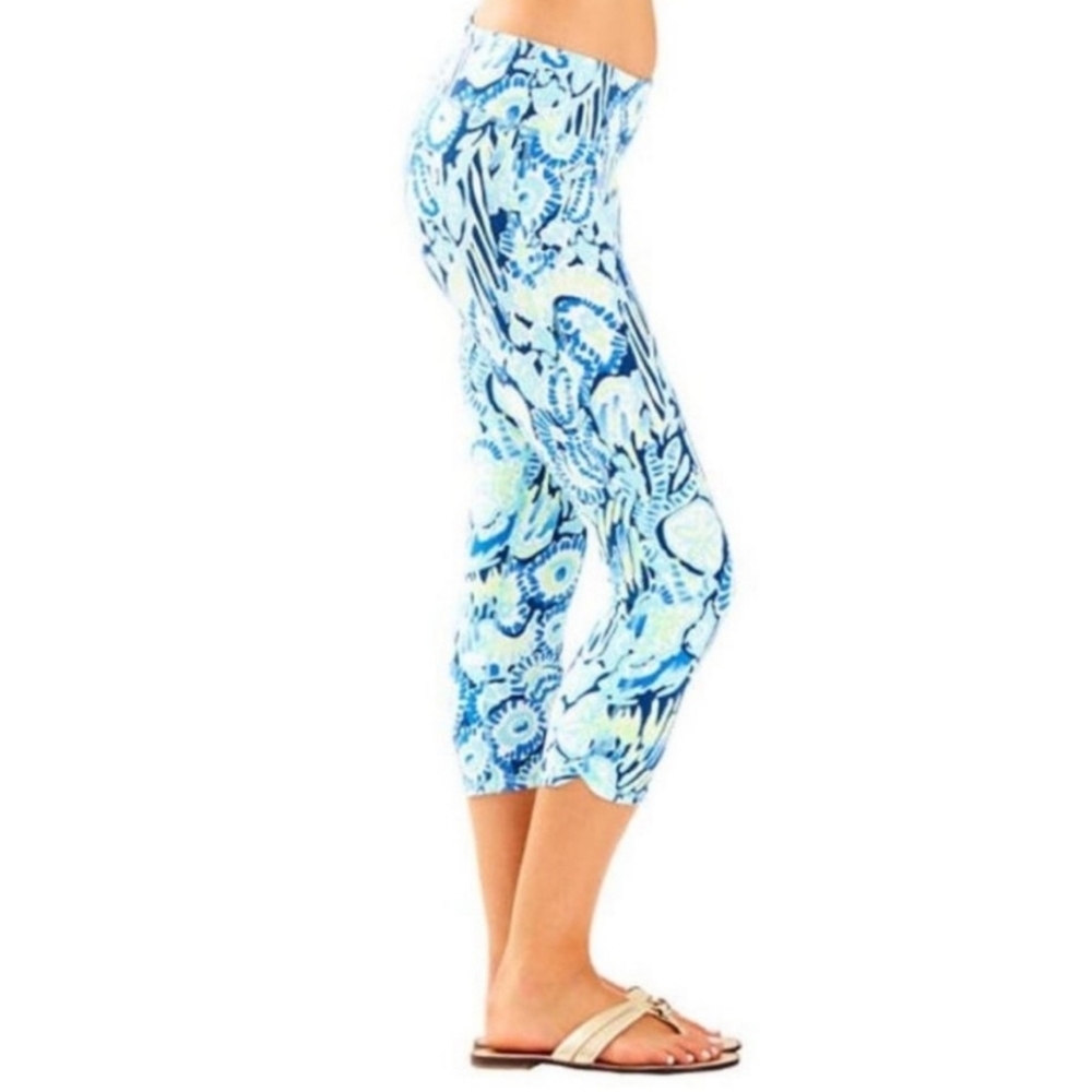 Lilly Pulitzer Leggings‎ Small Weekender Crop Indigo Sunset Swim Workout Yoga S
